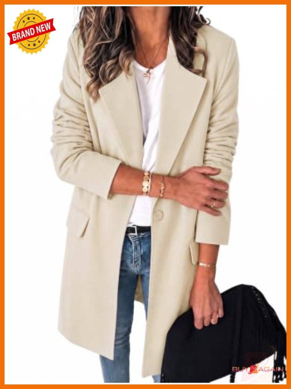 Womens Long Blazer Business Casual Open Front Lapel Suit Jacket